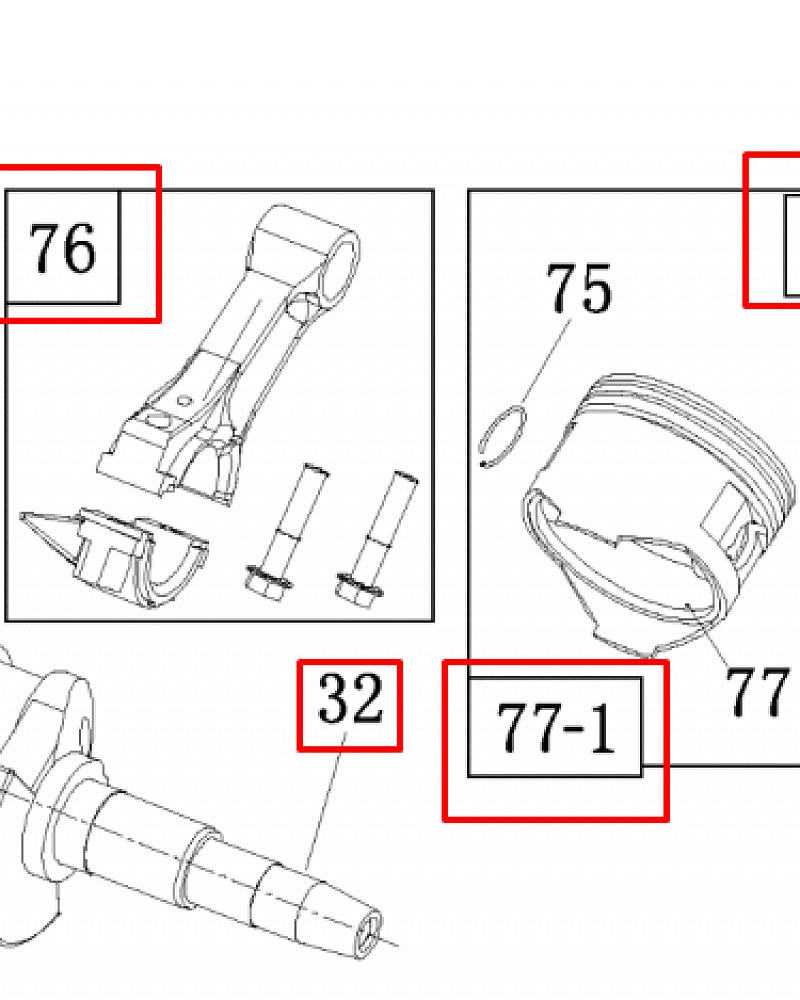 6  | Поршень - Шатун - Коленвал - Распредвал | Запчасти для генератора чемпион | GGG7001EW  | Поставка по России  |