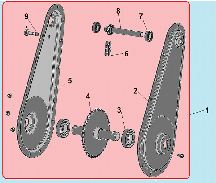 4 РЕДУКТОР - ШЕСТЕРНИ - ЦЕПЬ КУЛЬТИВАТОР CHAMPION ВC7712  | ремонт | в СПБ