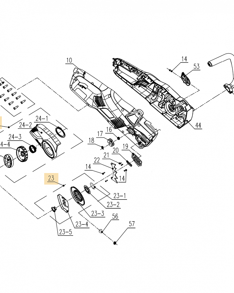 1 КОРПУС  - ЗВЕЗДОЧКА | Запчасти для электропилы чемпион 520N-16 |