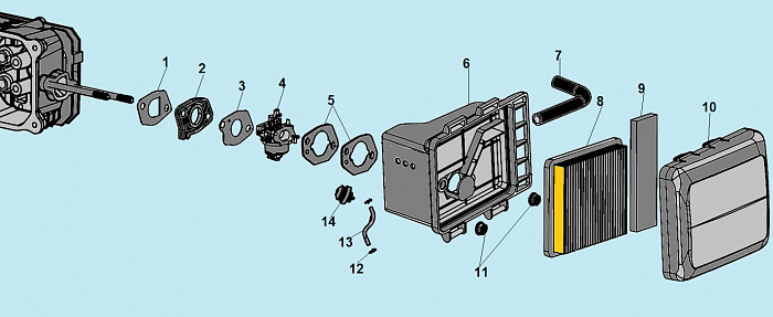 16 ВОЗДУШНЫЙ ФИЛЬТР МАШИНА ПОДМЕТАЛЬНАЯ CHAMPION GS5080  | ремонт | в СПБ