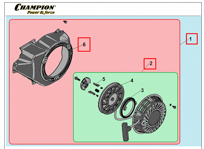 14 | СТАРТЕР | Запчасти для культиватора, мотоблока чемпион |  BC8723  | Поставка по России | 