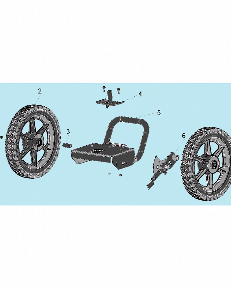 2 КОЛЕСА | Запчасти для газонокосилки чемпион LMH4412 |  Сервис - Ремонт |