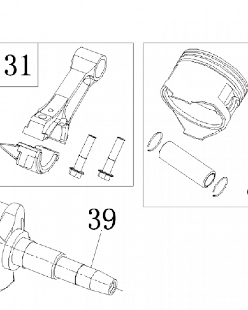 6  | Поршень - Шатун - Коленвал - Распредвал | Запчасти для генератора чемпион | GG3200  | Сервис - Магазин  |