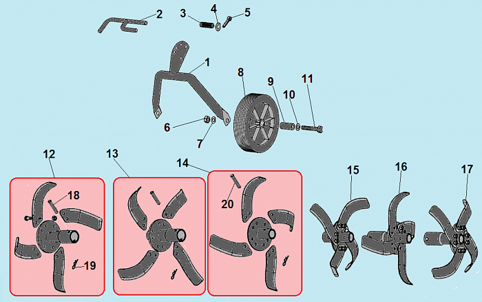 5 ФРЕЗЫ КУЛЬТИВАТОР CHAMPION ВC6712  | ремонт | в СПБ