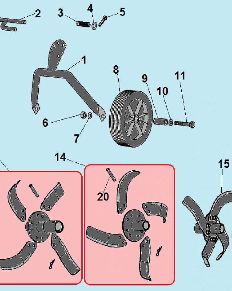 5 ФРЕЗЫ КУЛЬТИВАТОР CHAMPION ВC6712  | ремонт | в СПБ