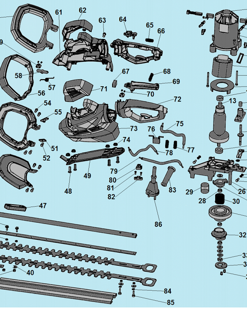 1 ВЫКЛЮЧАТЕЛЬ - ЯКОРЬ - СТАТОР - ЩЕТКИ - НОЖНИЦЫ НОЖНИЦЫ ЭЛЕКТРИЧЕСКИЕ CHAMPION HTE610R  | ремонт | в СПБ