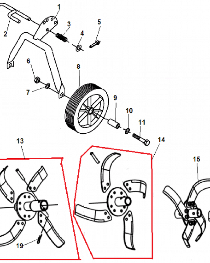 5  ФРЕЗЫ КУЛЬТИВАТОР CHAMPION BC6612H  | ремонт | в СПБ