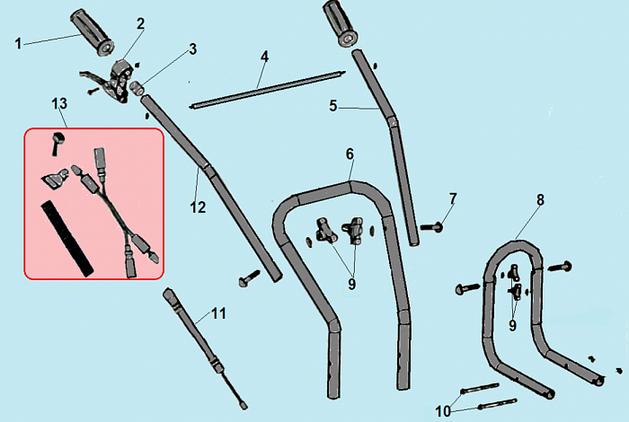 2 РУЧКА - ТРОС ГАЗА КУЛЬТИВАТОР CHAMPION GC243E  |ремонт| в СПБ
