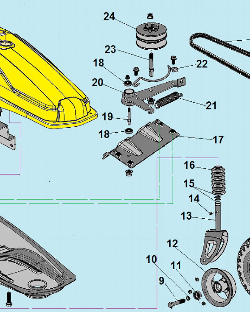 6 РЕМЕНЬ - ШКИВ - КОЛЕСА МАШИНА ПОДМЕТАЛЬНАЯ CHAMPION GS50100  | ремонт | в СПБ