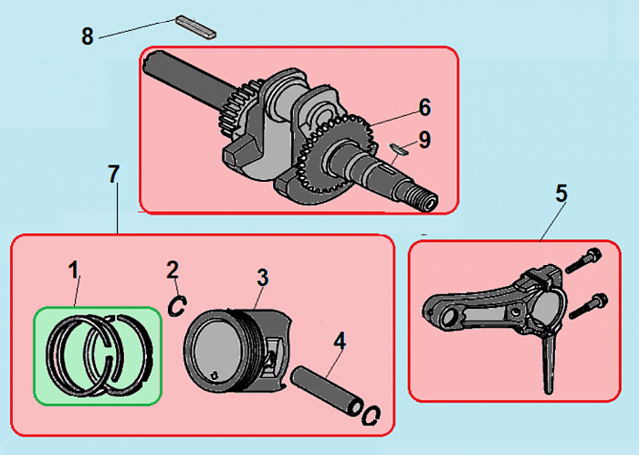 7 ПОРШЕНЬ -ЦИЛИНДР -КОЛЕНВАЛ- КОЛЬЦА ВИБРОТРАМБОВКА CHAMPION TR72  | ремонт | в СПБ