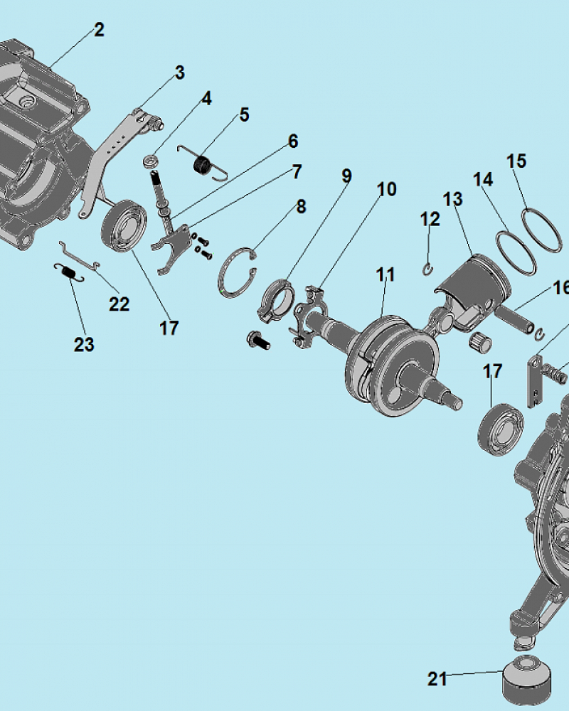 2 ПОРШЕНЬ - ЦИЛИНДР - КАРТЕР - КОЛЕНВАЛ - САЛЬНИК ГЕНЕРАТОР CHAMPION GG951DC