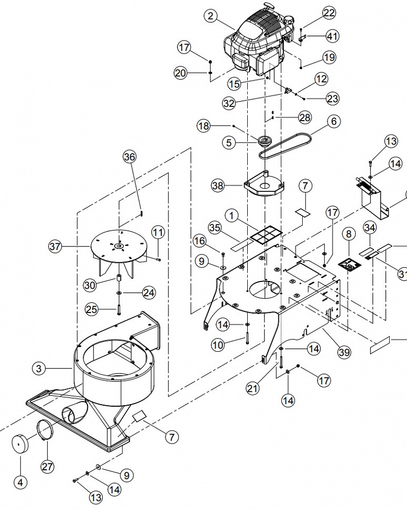 2 ДВИГАТЕЛЬ, РАМА Пылесосы на колесах BEAR CAT ECHO WV190S