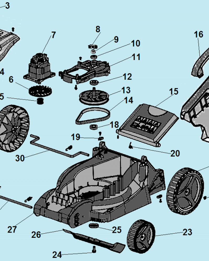 2 | РЕМЕНЬ - НОЖ - АДАПТЕР - ЭЛЕКТРОДВИГАТЕЛЬ - КОЛЕСА - ТРАВОСБОРНИК | Запчасти для газонокосилки чемпион ЕМ3110  | до 17.09.2021 года | Сервис - Магазин |