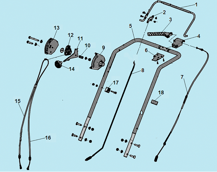 1 РУЧКА - ТРОС МАШИНА ПОДМЕТАЛЬНАЯ CHAMPION GS5562  | ремонт | в СПБ
