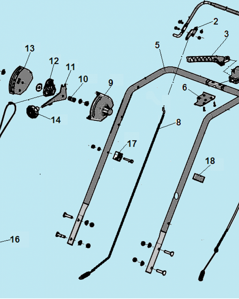 1 РУЧКА - ТРОС МАШИНА ПОДМЕТАЛЬНАЯ CHAMPION GS5562  | ремонт | в СПБ
