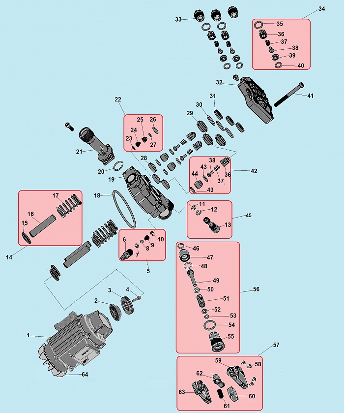 2 НАСОС - Поршень насоса - Клапан впускной - выпускной - Распределительный поршень МОЙКА CHAMPION HP5240  | ремонт | в СПБ
