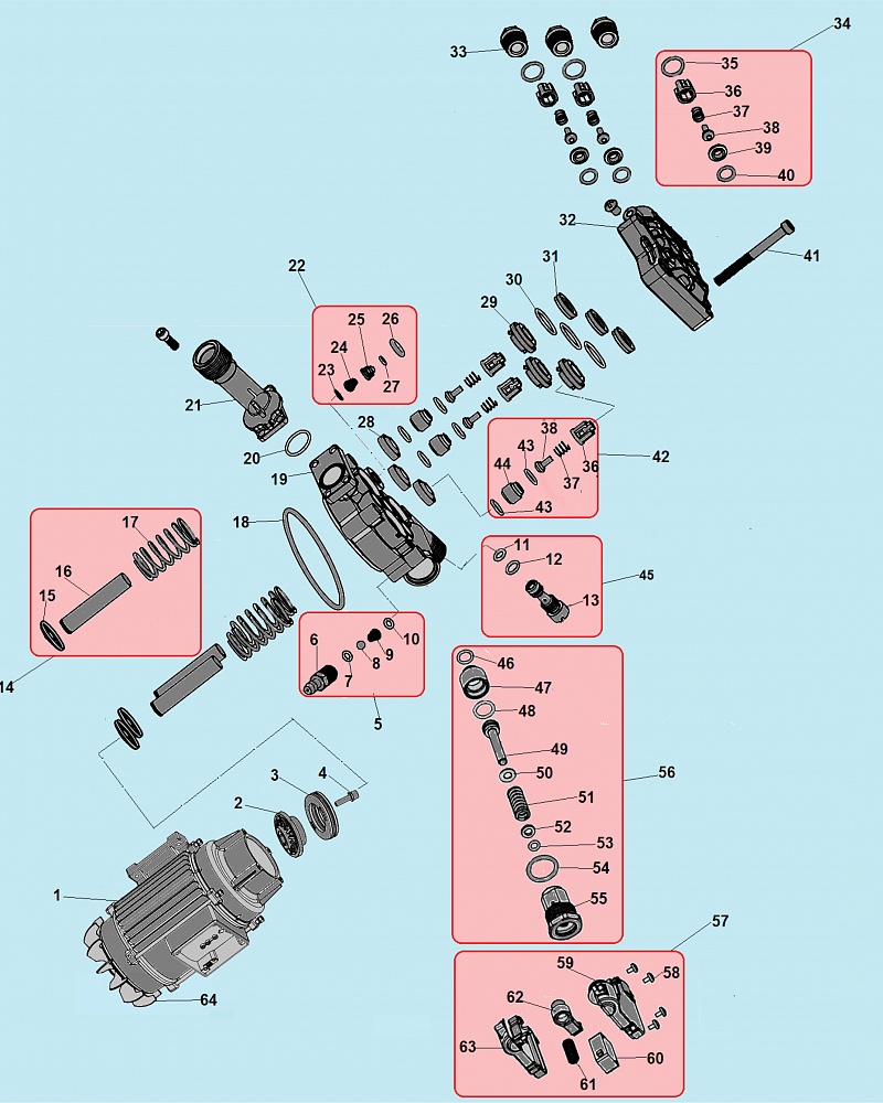 2 НАСОС - Поршень насоса - Клапан впускной - выпускной - Распределительный поршень МОЙКА CHAMPION HP5240  | ремонт | в СПБ