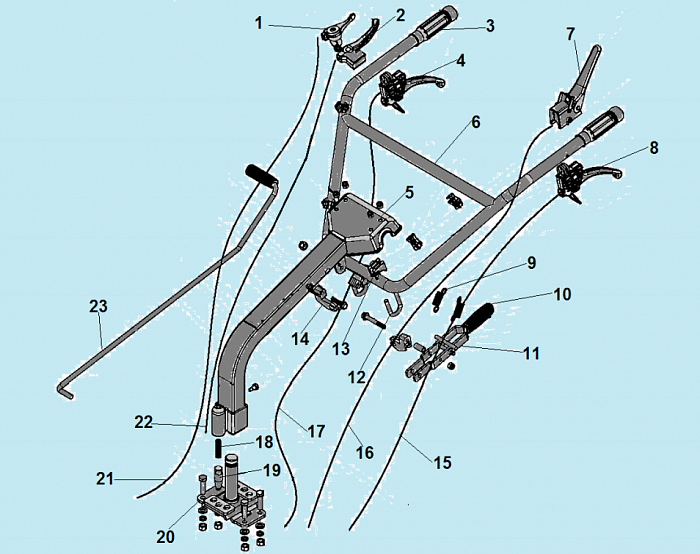 1 РУЧКА - ТРОС ГАЗА МОТОБЛОК CHAMPION DC1163E  | ремонт | в СПБ