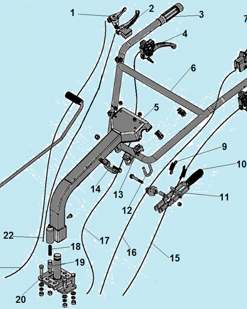 1 РУЧКА - ТРОС ГАЗА МОТОБЛОК CHAMPION DC1163E  | ремонт | в СПБ