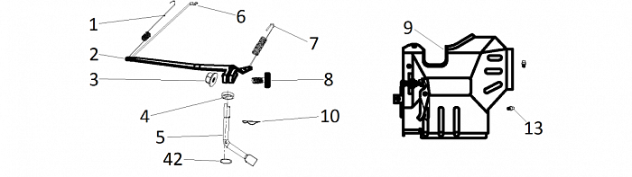 13 | Рычаг регулятора оборотов | Запчасти для генератора чемпион | GG5000  | Поставка по России |