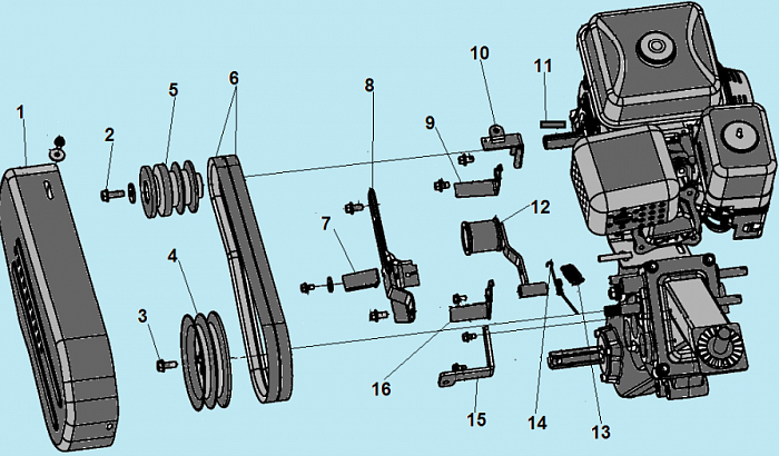 4 РЕМЕНЬ - ШКИВ - ДВИГАТЕЛЬ КУЛЬТИВАТОР CHAMPION ВС7714  | ремонт | в СПБ