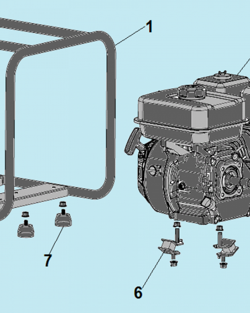 1 КОРПУС - ДВИГАТЕЛЬ МОТОПОМПА CHAMPION GP55  | ремонт | в СПБ