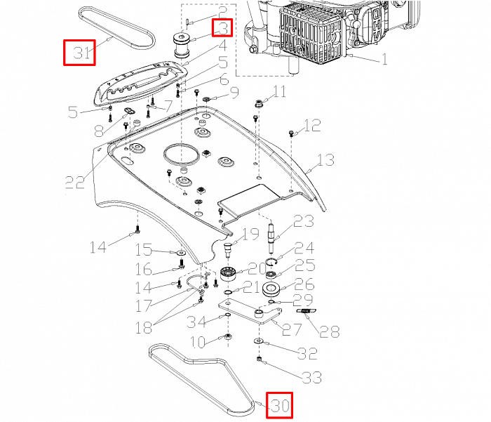 7 | РЕМНИ | Запчасти для уборочной чемпион | GS5080 после 2021 года | после s/n 37012000001 |