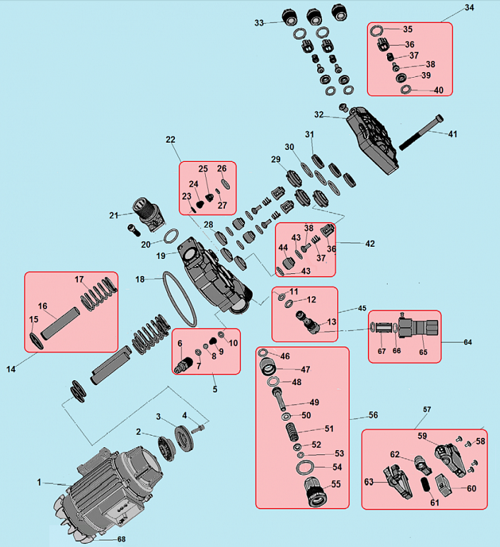 2 НАСОС - Поршень насоса - Клапан впускной - выпускной - Распределительный поршень МОЙКА CHAMPION HP6171  | ремонт | в СПБ
