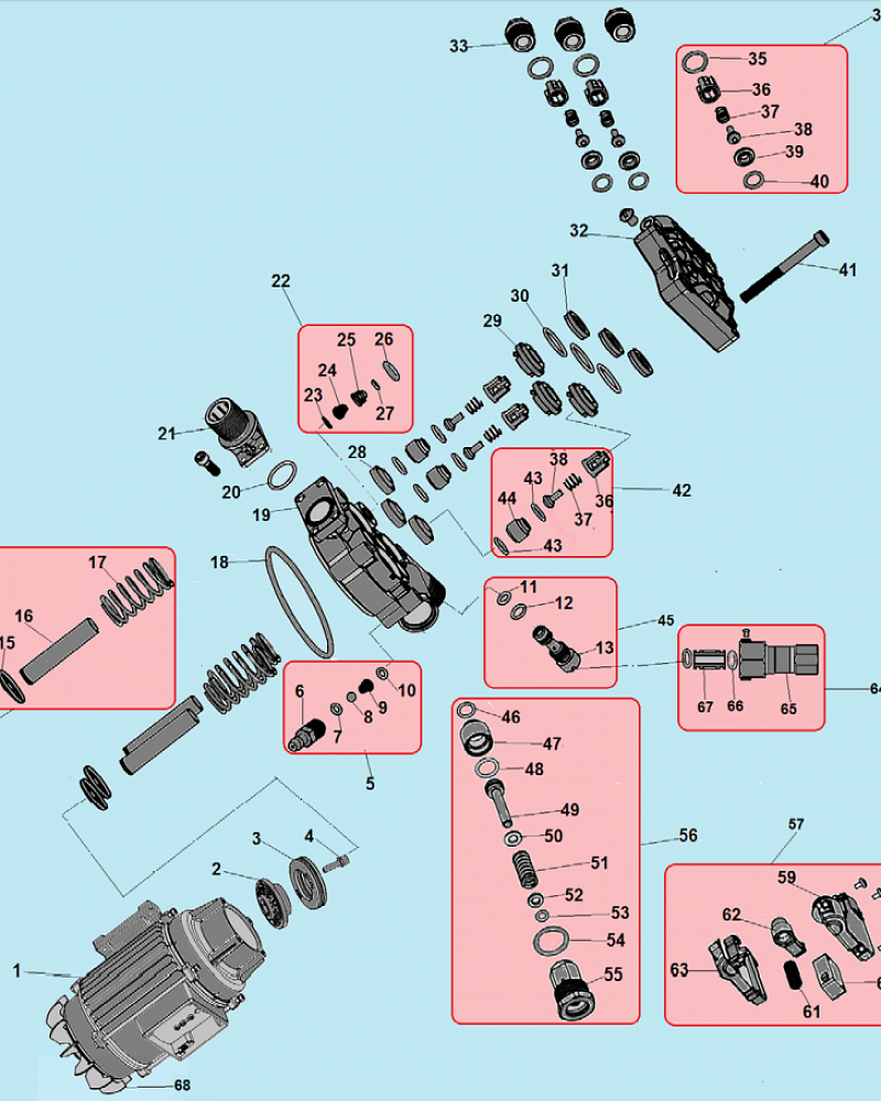 2 НАСОС - Поршень насоса - Клапан впускной - выпускной - Распределительный поршень МОЙКА CHAMPION HP6171  | ремонт | в СПБ