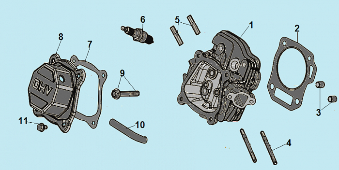 6 ГОЛОВКА БЛОКА КУЛЬТИВАТОР CHAMPION ВC7712  | ремонт | в СПБ