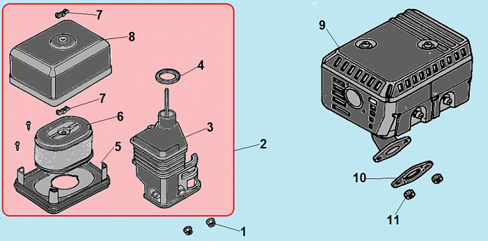 13 ВОЗДУШНЫЙ ФИЛЬТР - ГЛУШИТЕЛЬ ВИБРОПЛИТА CHAMPION PC9750FT  | ремонт | в СПБ