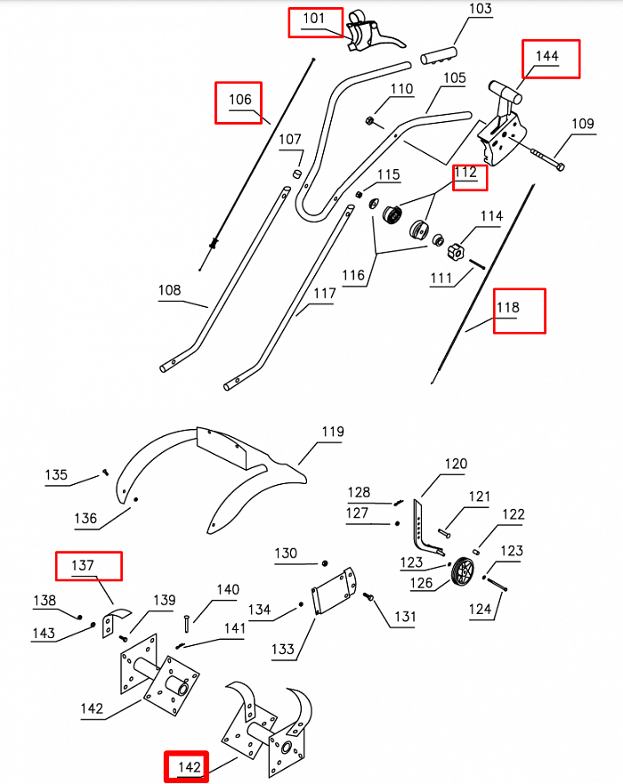 2  | РУЧКА - ТРОС ГАЗА - ФРЕЗЫ | Запчасти для культиватора, мотоблока чемпион |  ВC4401  | Поставка по России | 