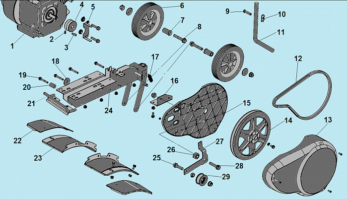 2 РЕМЕНЬ - ШКИВ - ДВИГАТЕЛЬ КУЛЬТИВАТОР CHAMPION ВC4311  |ремонт| в СПБ