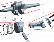 6 ПОРШЕНЬ -ЦИЛИНДР -КОЛЕНВАЛ- КОЛЬЦА МОТОПОМПА CHAMPION GHP40-2  | ремонт | в СПБ