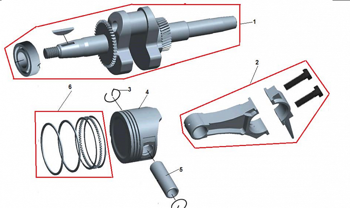 6 ПОРШЕНЬ -ЦИЛИНДР -КОЛЕНВАЛ- КОЛЬЦА МОТОПОМПА CHAMPION GHP40-2  | ремонт | в СПБ