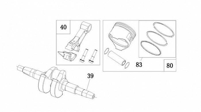 6  | Поршень - Шатун - Коленвал - Распредвал | Запчасти для генератора чемпион | GG2801| Сервис - Магазин |