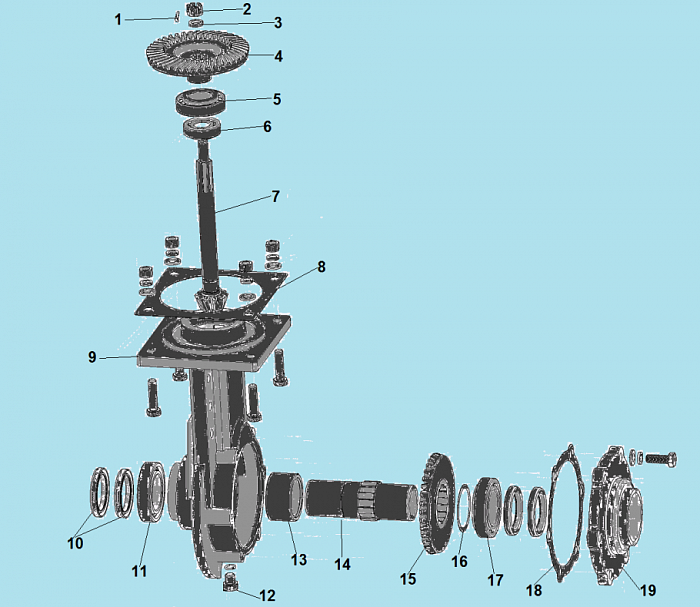 4 РЕДУКТОР - ШЕСТЕРНИ МОТОБЛОК CHAMPION ВC1193  | ремонт | в СПБ