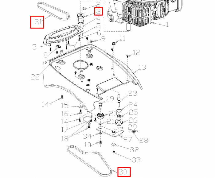 7 | РЕМНИ | Запчасти для уборочной чемпион | GS50100 после 2021 года | после s/n 37022100001 | 