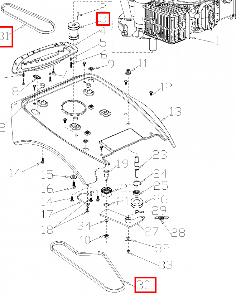 7 | РЕМНИ | Запчасти для уборочной чемпион | GS50100 после 2021 года | после s/n 37022100001 | 