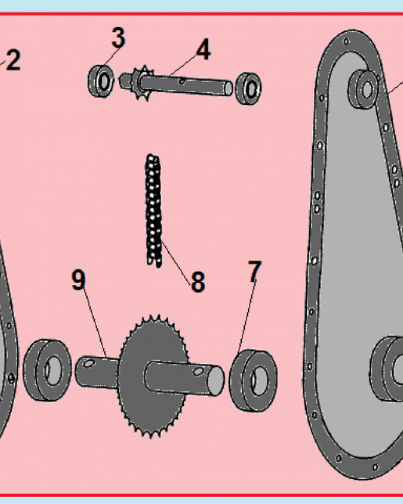 4 РЕДУКТОР - ШЕСТЕРНИ - ЦЕПЬ КУЛЬТИВАТОР CHAMPION ВC5712  | ремонт | в СПБ