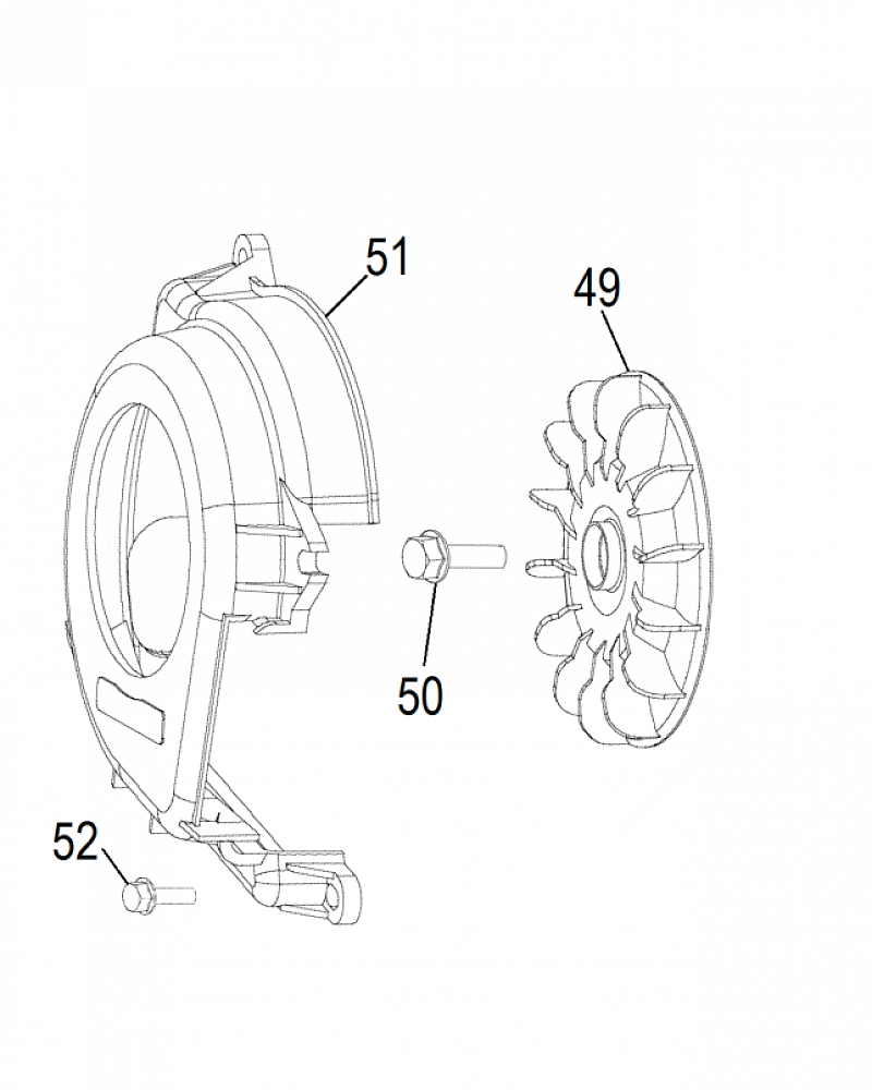 9  | Крыльчатка охлаждения инвертора | Запчасти для генератора чемпион | IGG3200 | Сервис - Магазин |