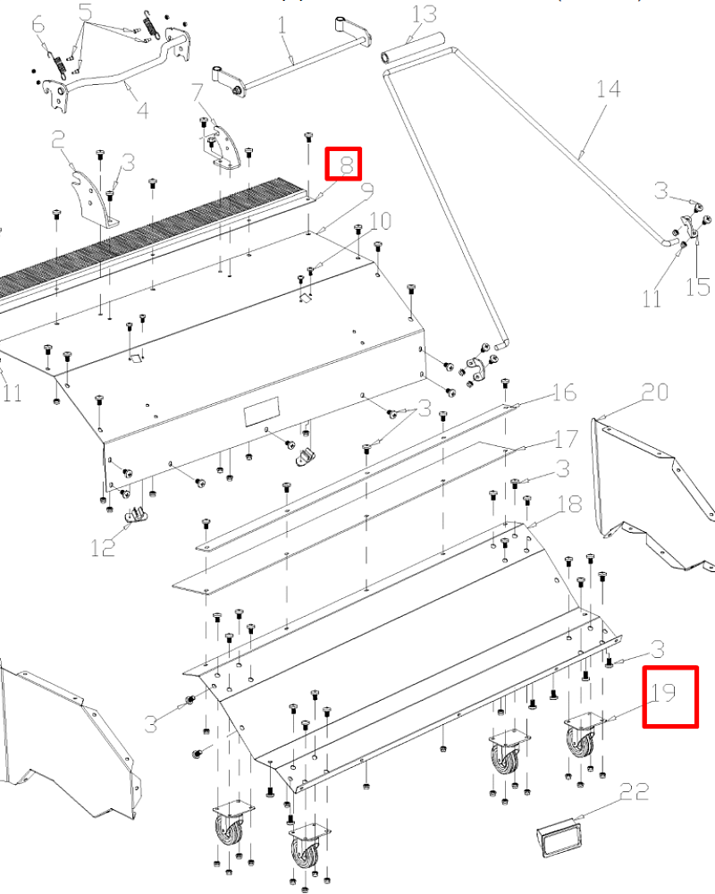 МУСОРОСБОРНИК | Запчасти для уборочной чемпион | GS5080