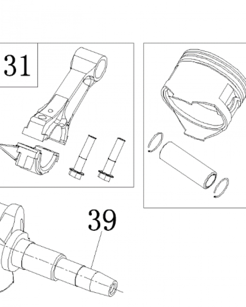 6  | Поршень - Шатун - Коленвал - Распредвал | Запчасти для генератора чемпион | GG3200EW  | Сервис - Магазин |