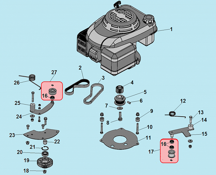 1 РЕМЕНЬ - ШКИВ - ДВИГАТЕЛЬ КУЛЬТИВАТОР CHAMPION ВC5602 после 2018 ГОДА  | ремонт | в СПБ