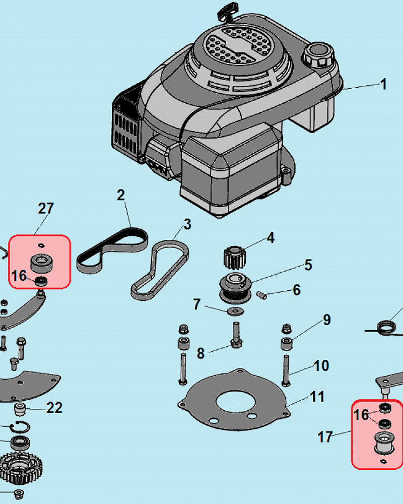 1 РЕМЕНЬ - ШКИВ - ДВИГАТЕЛЬ КУЛЬТИВАТОР CHAMPION ВC5602 после 2018 ГОДА  | ремонт | в СПБ