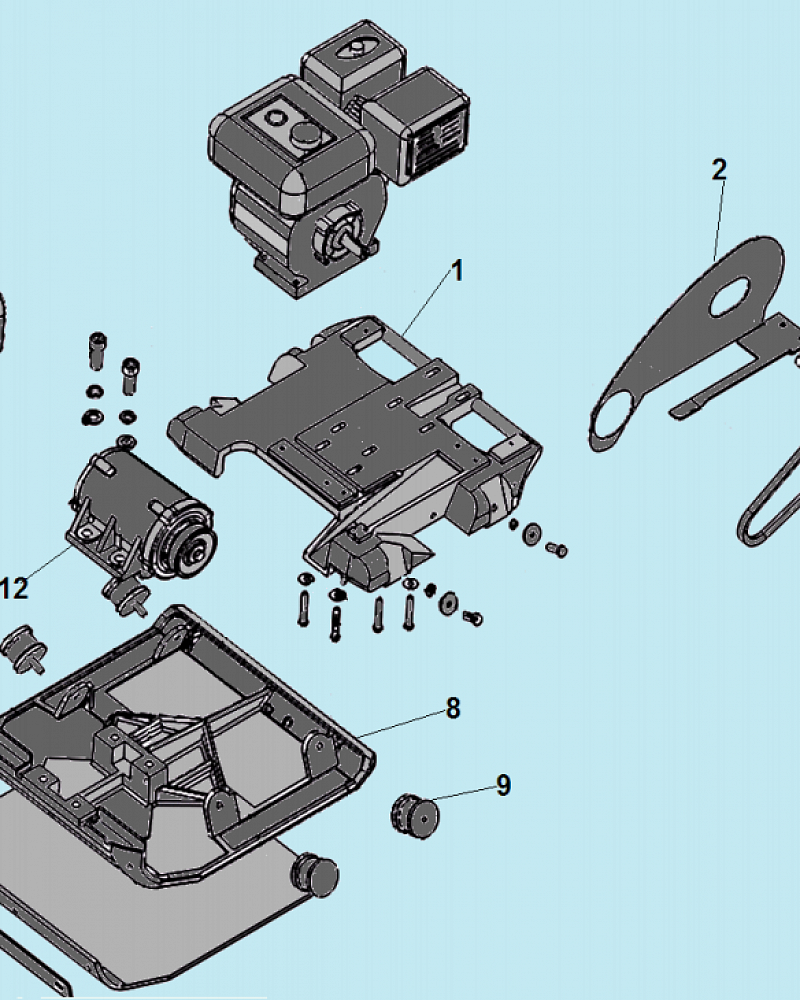 1 РЕМЕНЬ - ШКИВ - ПЛОЩАДКА - ПОДШИПНИКИ ВИБРОПЛИТА CHAMPION PC9750FT  | ремонт | в СПБ
