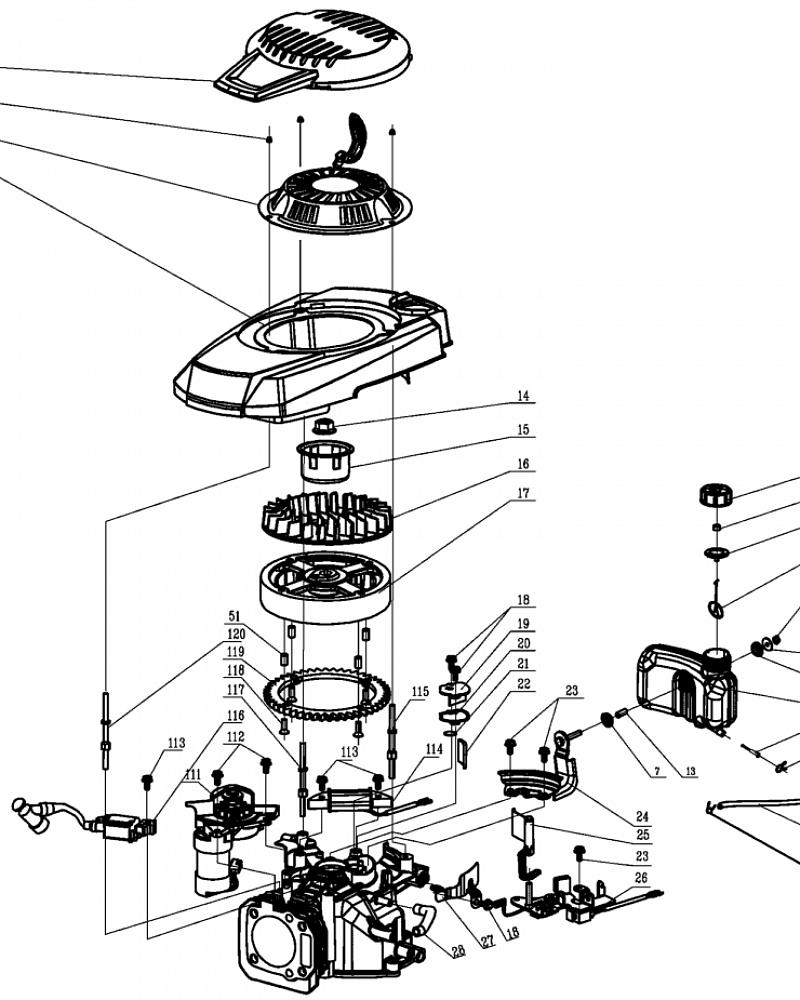 5 СТАРТЕР - МАГНЕТО - МАХОВИК - БАК | Запчасти для газонокосилки чемпион | LM5346E обновлена с 02.07.2019  | Сервис - Ремонт |