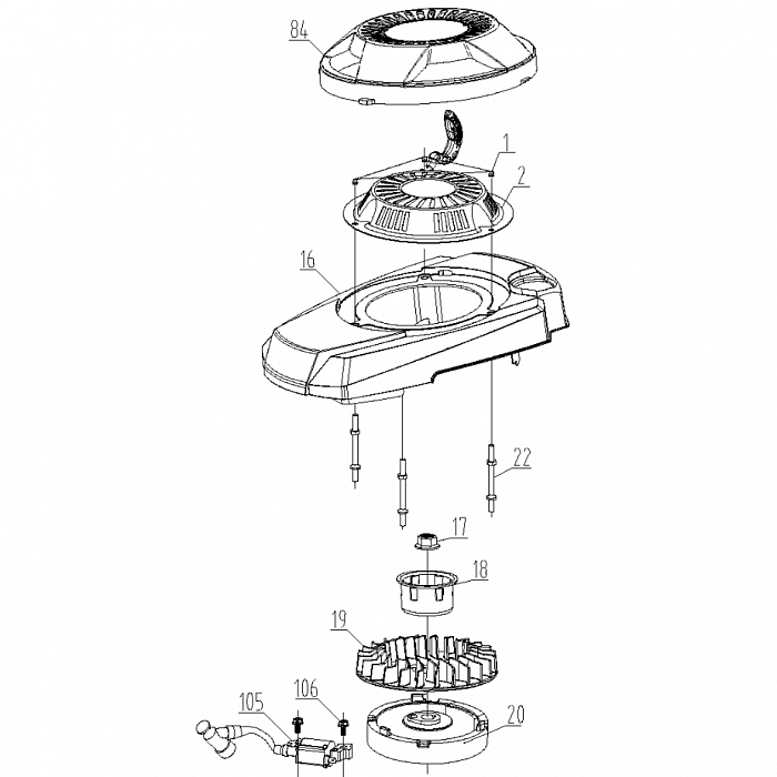 9 СТАРТЕР - МАГНЕТО - МАХОВИК | Запчасти для газонокосилки чемпион | после 2019 года LM5127  | Сервис - Ремонт