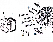 2 ДЕТАЛИ ДВИГАТЕЛЯ - БЛОК - СВЕЧА - ГОЛОВКА - КЛАПАНА - ПРОКЛАДКИ GG7501E ГЕНЕРАТОР CHAMPION