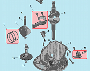 9 ПОРШЕНЬ -ЦИЛИНДР -КОЛЕНВАЛ- КОЛЬЦА КУЛЬТИВАТОР CHAMPION ВC5602 после 2018 ГОДА  | ремонт | в СПБ